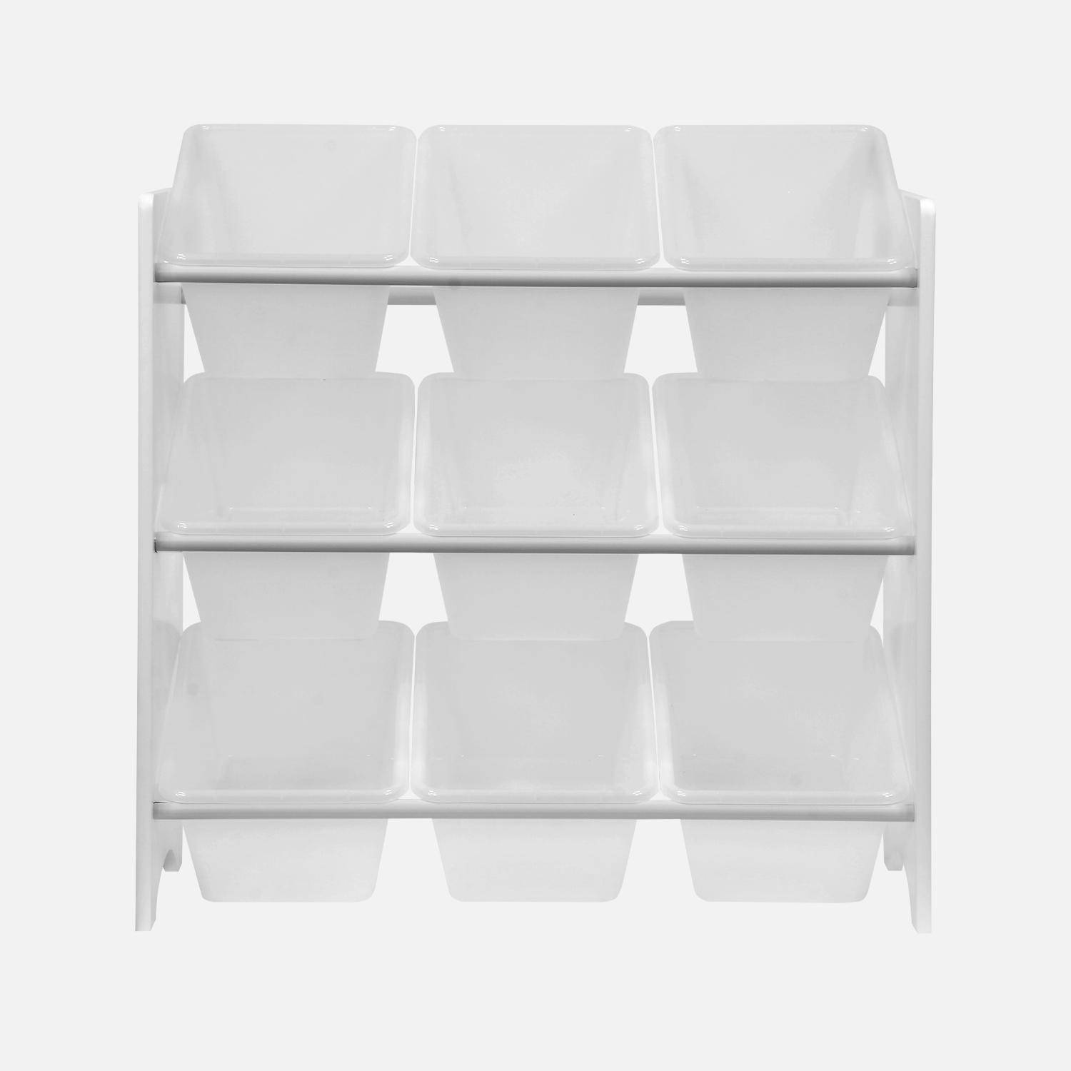 Unidade de armazenamento para crianças com 9 compartimentos, branco - Tobias - MDF madeira natural, 64x29,5x60cm Photo3