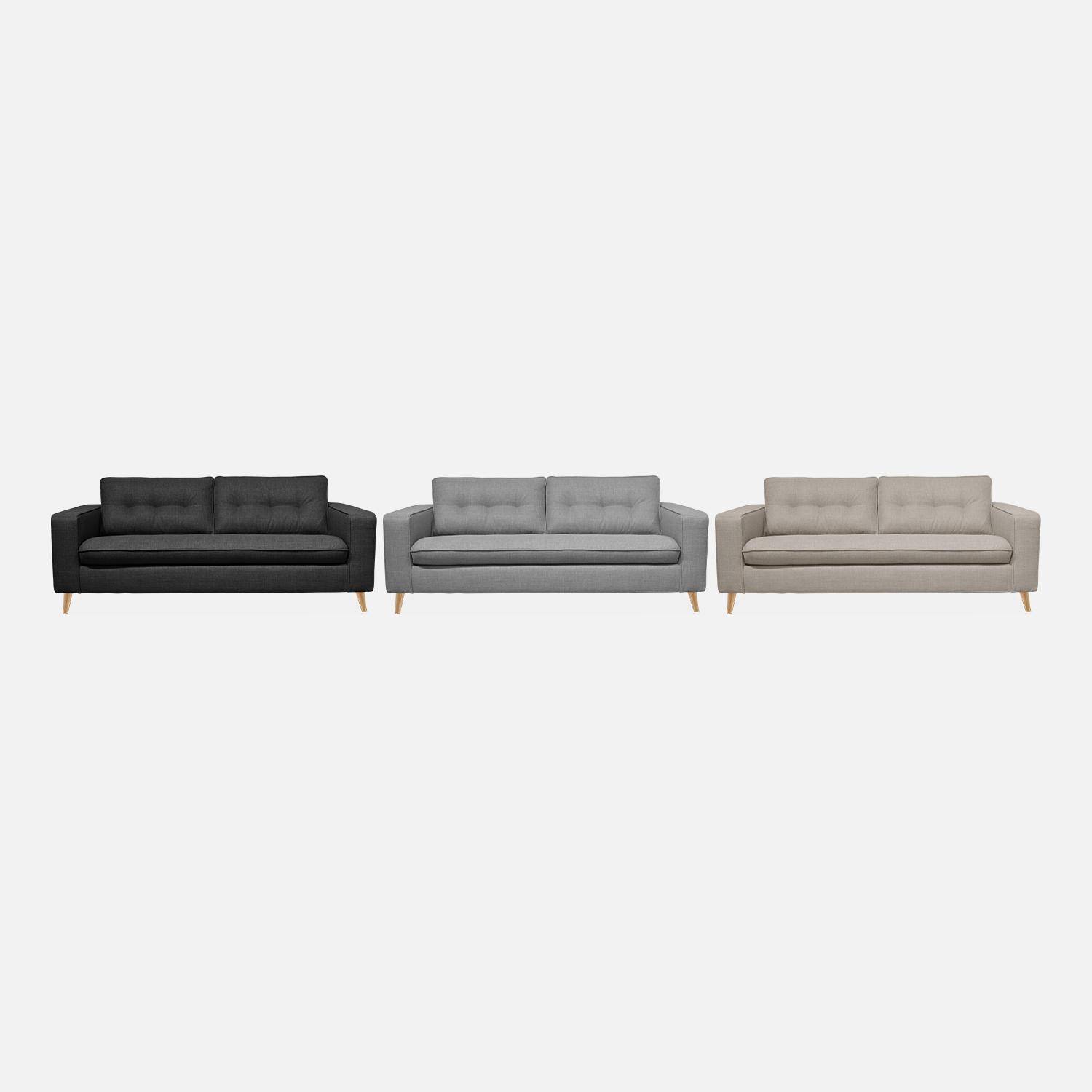 Canapé lit 3 places gris clair avec matelas 12cm d'épaisseur, fabriqué en France  Photo10