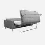 Canapé lit 3 places gris clair avec matelas 12cm d'épaisseur, fabriqué en France  Photo7
