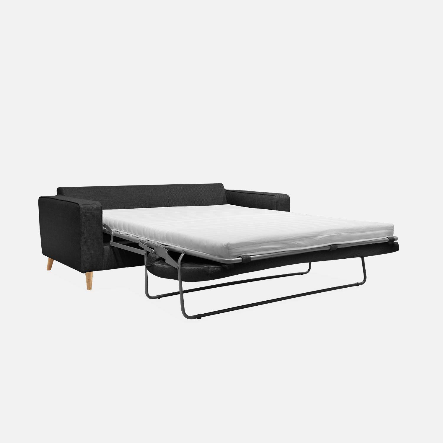 Canapé lit 3 places anthracite avec matelas 12cm d'épaisseur, fabriqué en France  Photo9