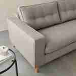 Canapé lit 3 places beige / lin avec matelas 12cm d'épaisseur, fabriqué en France  Photo4