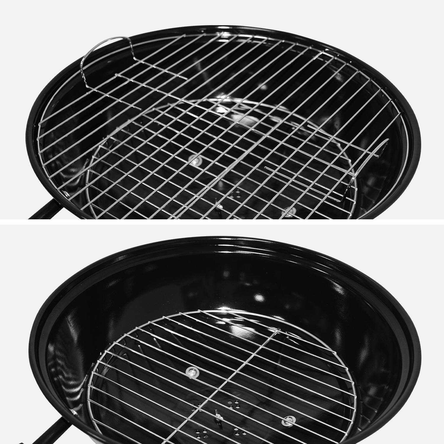 Barbecue charbon de bois Fernand Ø 45 cm, fumoir boule, récupérateur de cendre, roulettes Photo4