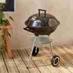 Barbecue charbon de bois Fernand Ø 45 cm, fumoir boule, récupérateur de cendre, roulettes Photo1