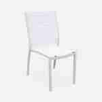 Ensemble Chicago, 1 table extensible, 2 fauteuils, 6 chaises en aluminium et textilène Photo7