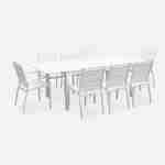 Salon de jardin - Chicago Blanc / Blanc - Table extensible 175/245cm avec rallonge et 8 assises en textilène Photo4