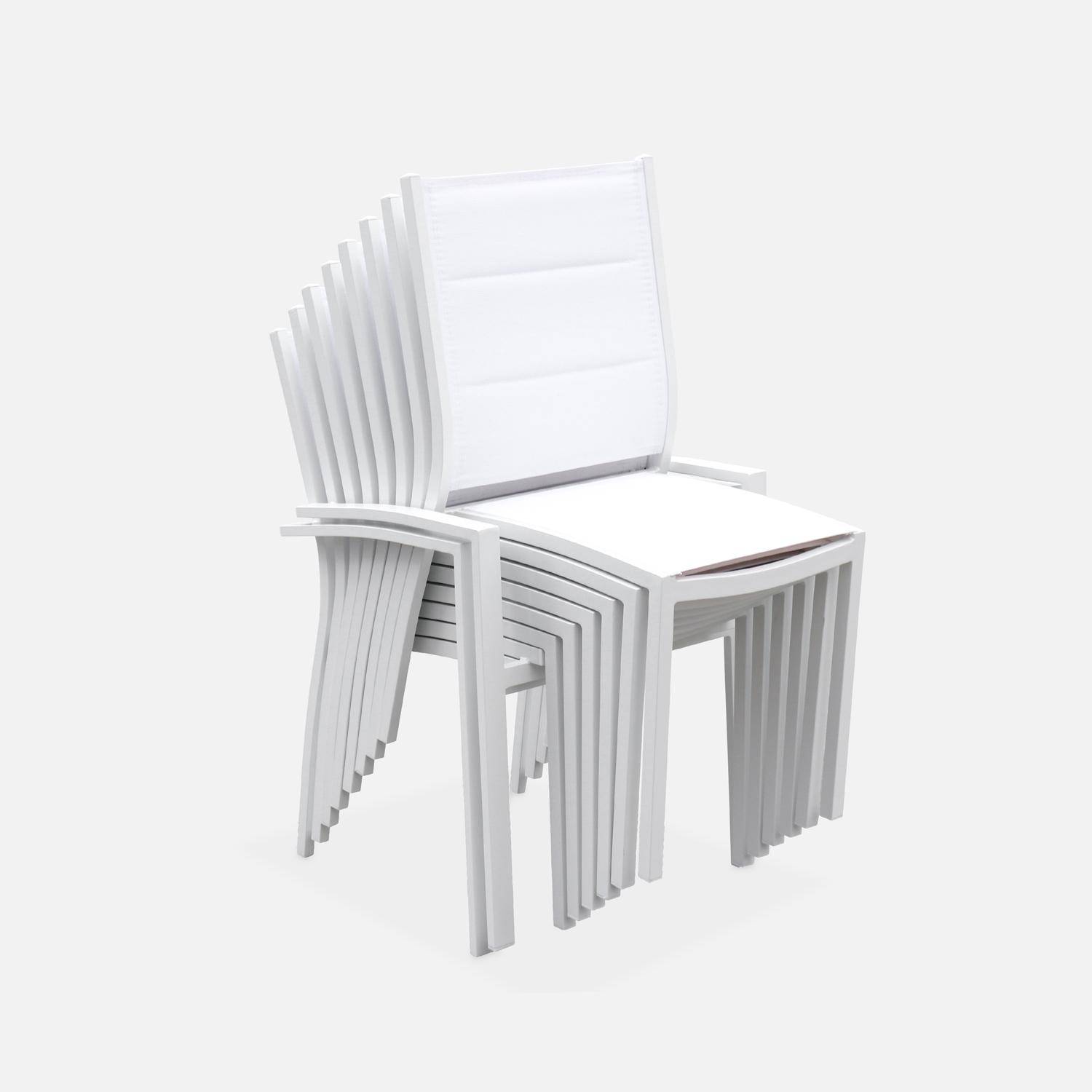 Set da giardino - modello: Chicago, colore: Bianco - Tavolo allungabile in alluminio, dimensioni: 175/245cm con prolunga e 8 sedute in textilene Photo8