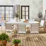 Salon de jardin - Chicago Blanc / Blanc - Table extensible 175/245cm avec rallonge et 8 assises en textilène Photo3