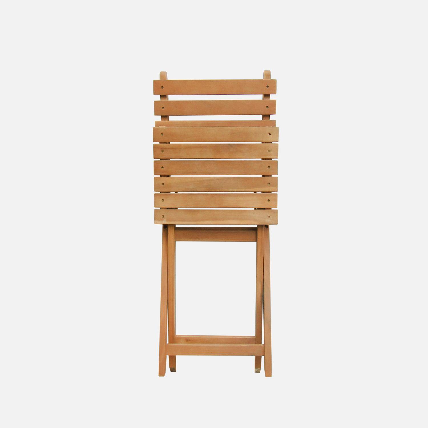 Table de jardin pliable en bois d'acacia, forme ovale avec  6 chaises Photo7