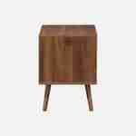 Mesa de cabeceira em madeira tingida de nogueira, 2 gavetas, pés em pinho maciço Photo4
