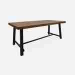 Table intérieur/extérieur en bois foncé, effet noyer et acier galvanisé noir, Fortaleza 190cm, 6-8 places Photo3