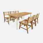 Table de jardin bois d'acacia et acier galvanisé MARINGA, ivoire,  8 places, L200 x P90 x H76cm Photo4
