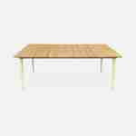Table de jardin bois d'acacia et acier galvanisé MARINGA, ivoire,  8 places, L200 x P90 x H76cm Photo5