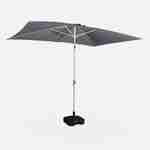 Parasol Wissant, 2x3m, couleur gris, mât central, aluminium anodisé orientable, manivelle d'ouverture  Photo3
