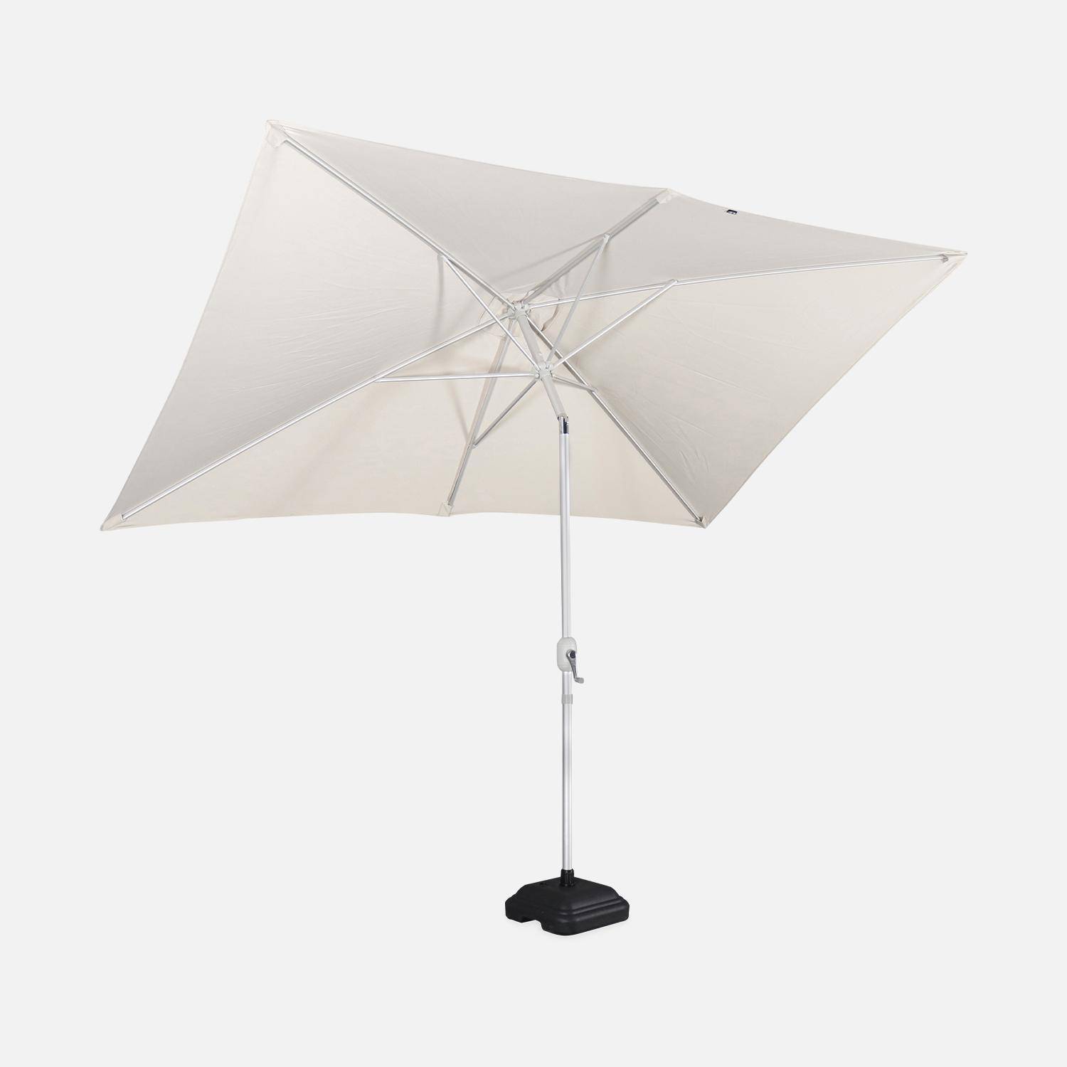 Parasol Wissant, 2x3m, couleur sable, mât central, aluminium anodisé orientable, manivelle d'ouverture  Photo5