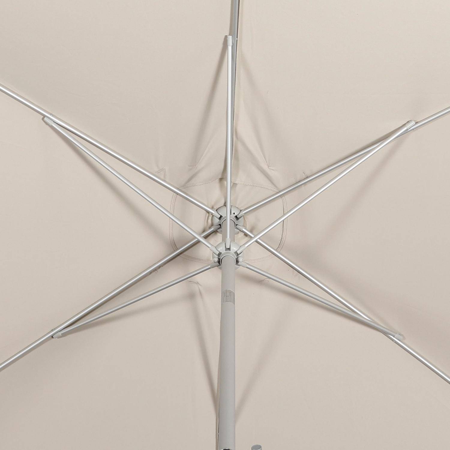 Parasol Wissant, 2x3m, couleur sable, mât central, aluminium anodisé orientable, manivelle d'ouverture  Photo8
