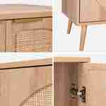 Aparador de almacenaje, Eva, caña redonda y decoración de madera, tres puertas, dos niveles, L 120 x A39 x H70cm Photo4