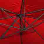 Parasol déporté rectangulaire 3x4m - Wimereux - rouge- Parasol excentré inclinable dans 6 positions, rotatif à 360°. Photo6