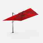 Parasol déporté rectangulaire 3x4m - Wimereux - rouge- Parasol excentré inclinable dans 6 positions, rotatif à 360°. Photo5