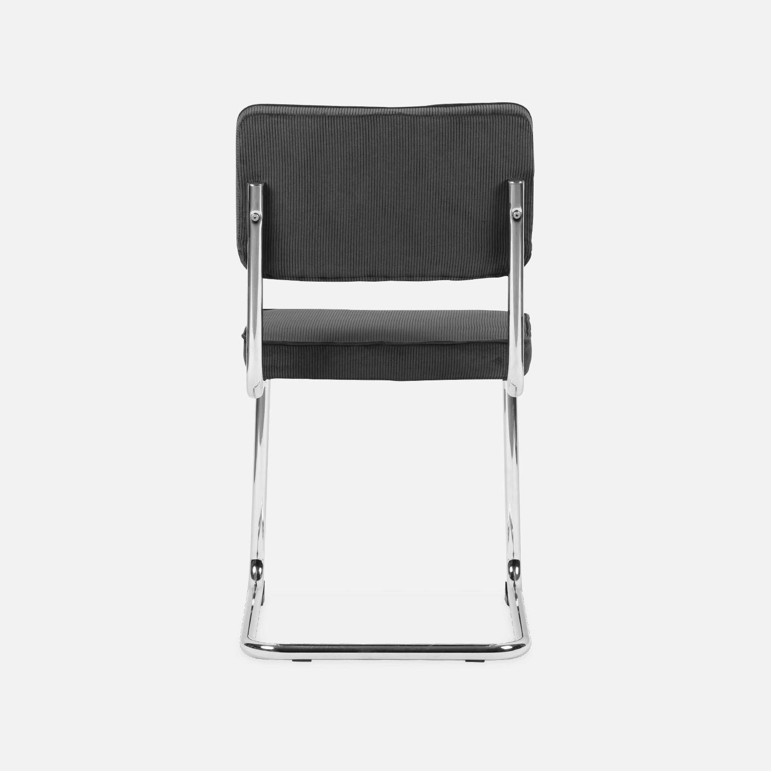 Conjunto de 2 cadeiras de veludo de bombazina cinzento escuro W46 x D54,5x H84,5cm Photo6