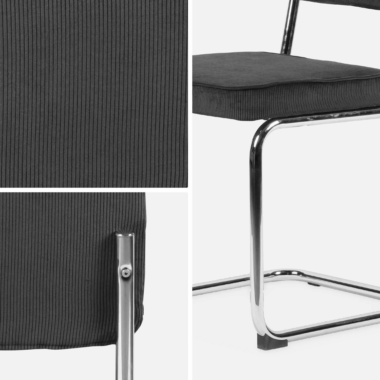 Conjunto de 2 cadeiras de veludo de bombazina cinzento escuro W46 x D54,5x H84,5cm Photo7