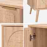 TV-meubel, Eva, houtdecor en afgerond riet 2 deuren, 1 plank L120 x B39 x H56,5cm Photo4