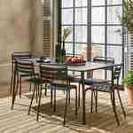 Table de jardin en métal anthracite Amélia + 6 chaises Photo2