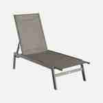 2er-Set Liegestuhl aus Textilene und Metall mit mehreren Positionen. Taupe. L 155 x P 59 x H 106 cm Photo4