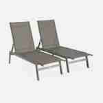 2er-Set Liegestuhl aus Textilene und Metall mit mehreren Positionen. Taupe. L 155 x P 59 x H 106 cm Photo3