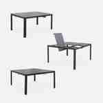 Table de jardin extensible aluminium + 8 fauteuils de jardin empilables, anthracite Photo5