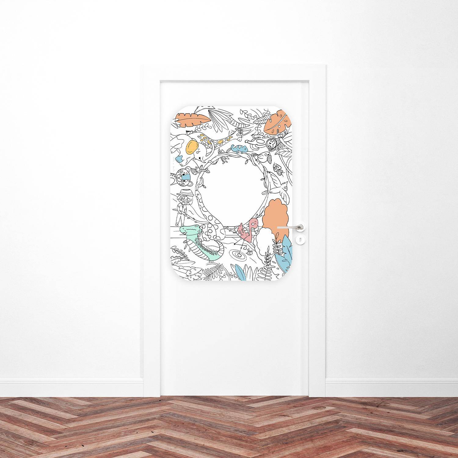 Coloriboard Jungle 95 x 65 cm avec 8 feutres lavables, tableau à colorier Photo2