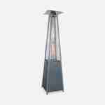 Parasol chauffant gaz en acier 10.5kw pyramide + Kit Tuyau flexible de gaz 1.5 m + Détendeur Propane 37mbar 1,5kg/h – Normes NF Photo2
