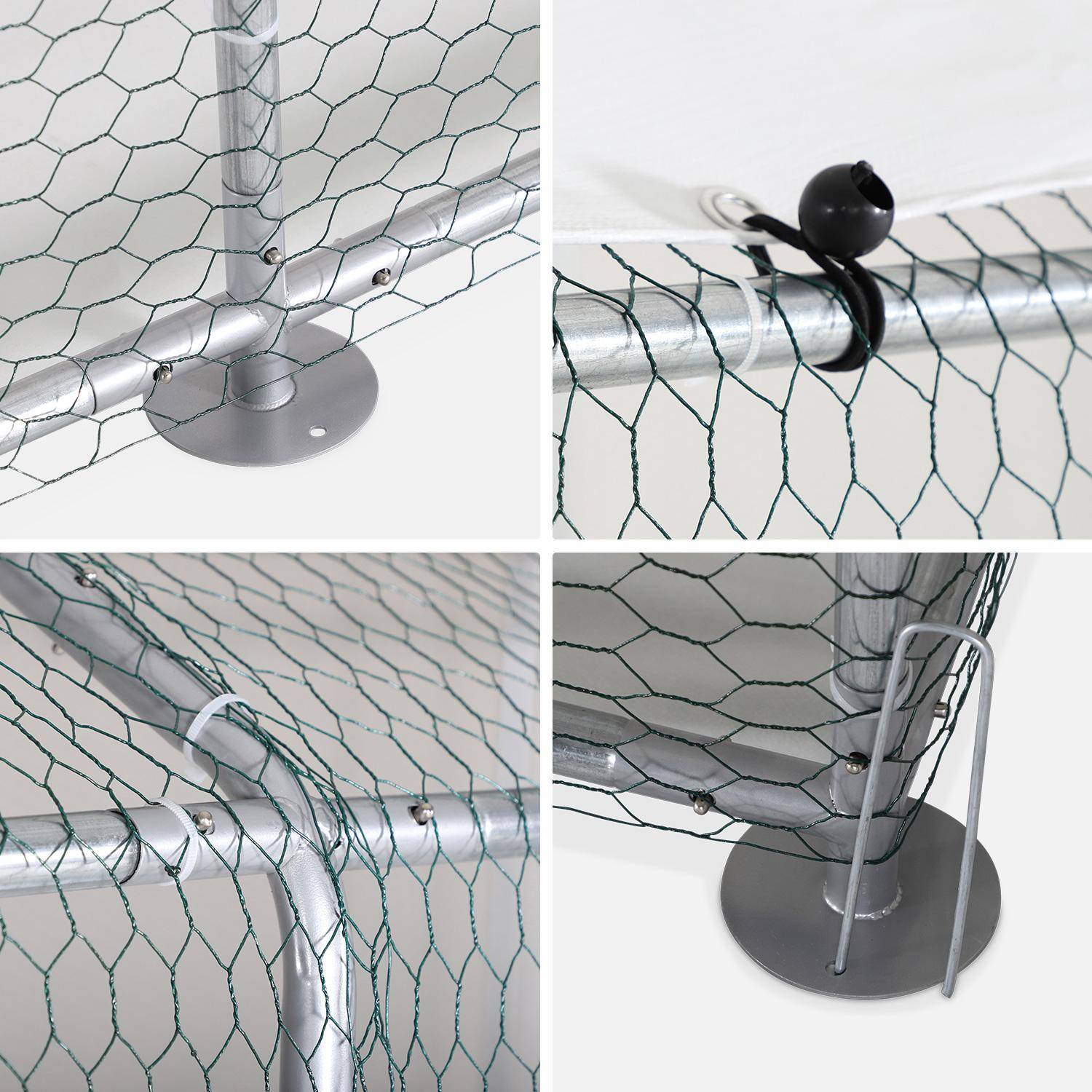 Enclos pour poulailler 6m² - Babette - Volière en acier galvanisé, bâche de toit imperméable et anti UV, porte avec loquet, enclos pour animaux 3x2m Photo2