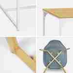 Table à manger rectangulaire métal et décor bois + 4 chaises scandinaves grises Photo5