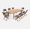 Conjunto de mobiliário de jardim em madeira extensível  Mesa extensível 180/240cm, 8 cadeiras, em madeira de eucalipto FSC 