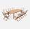 Conjunto de mobiliário de jardim em madeira extensível  Mesa extensível 180/240cm, 8 cadeiras, em madeira de eucalipto FSC 