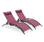 Louisa Ligstoelen van aluminium en textileen, kleur antraciet/bordeaux