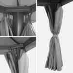 Pérgola de aluminio - Divodorum 3x4m - Tejido gris - Cenador con cortinas, estructura de aluminio Photo4