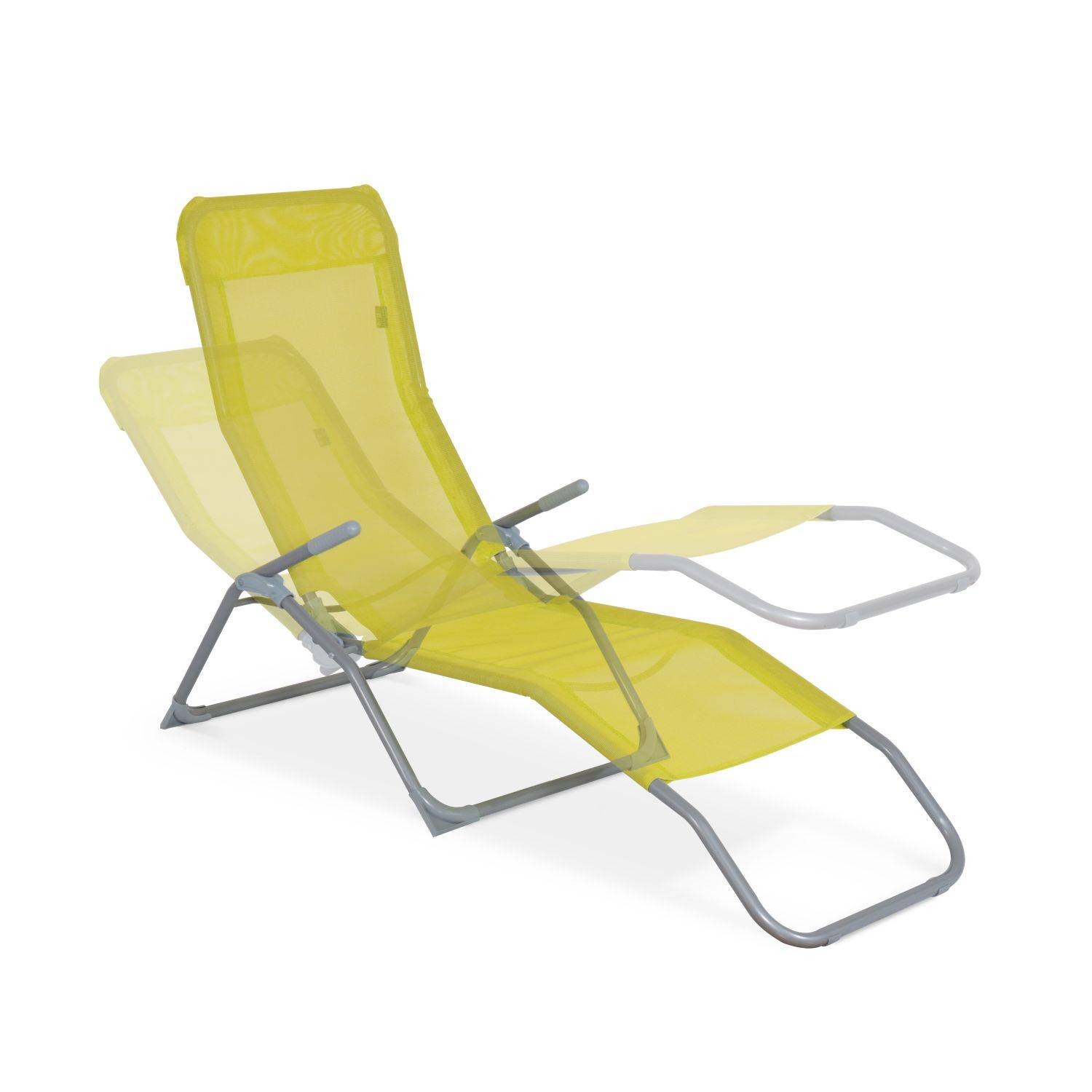 Set van 2 opvouwbare ligstoelen - Levito Anijsgroen - Ligstoelen van textileen, 2 posities, opvouwbare ligstoelen Photo3