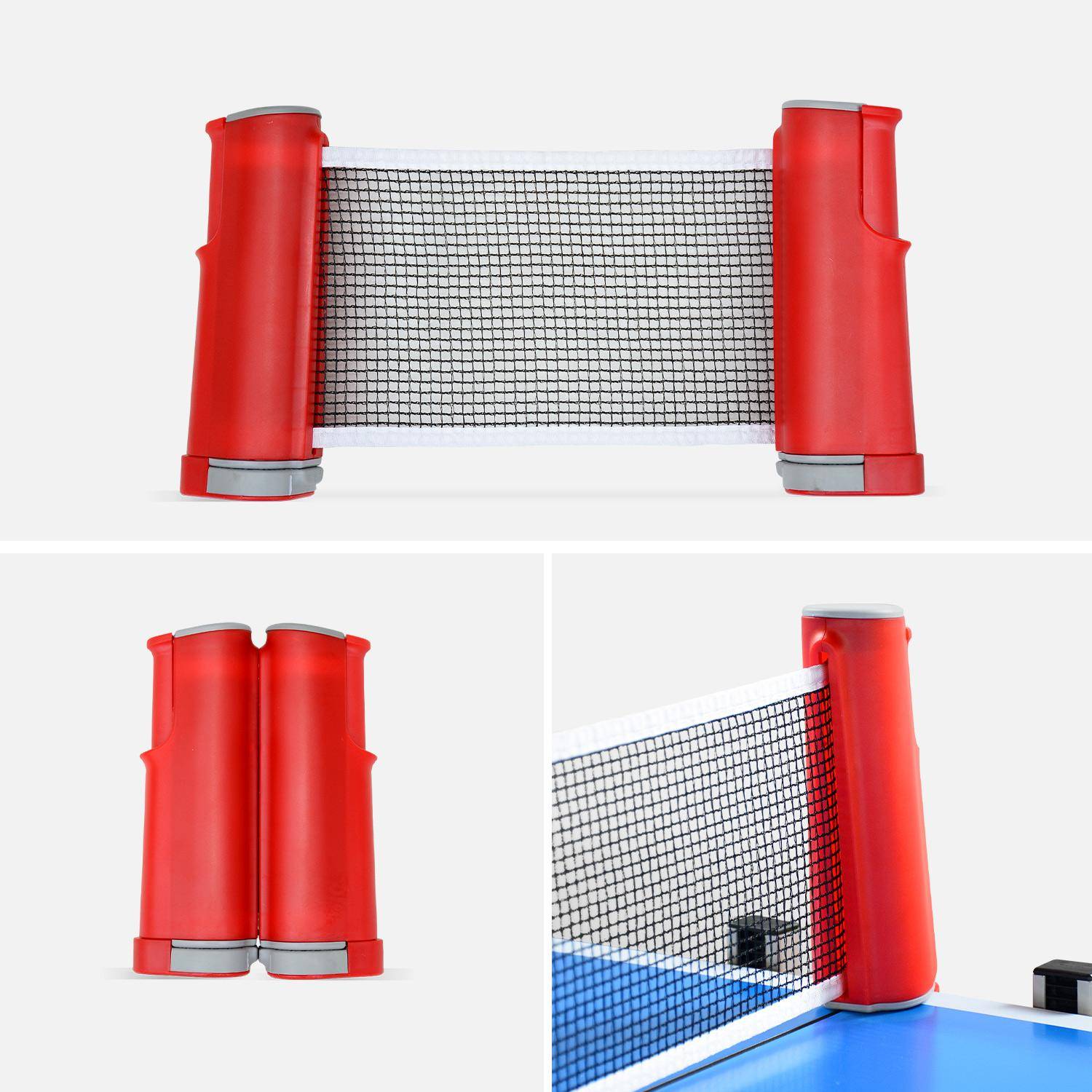 Table de ping pong INDOOR bleue - table pliable avec 2 raquettes et 3 balles, pour utilisation intérieure, sport tennis de table Photo4