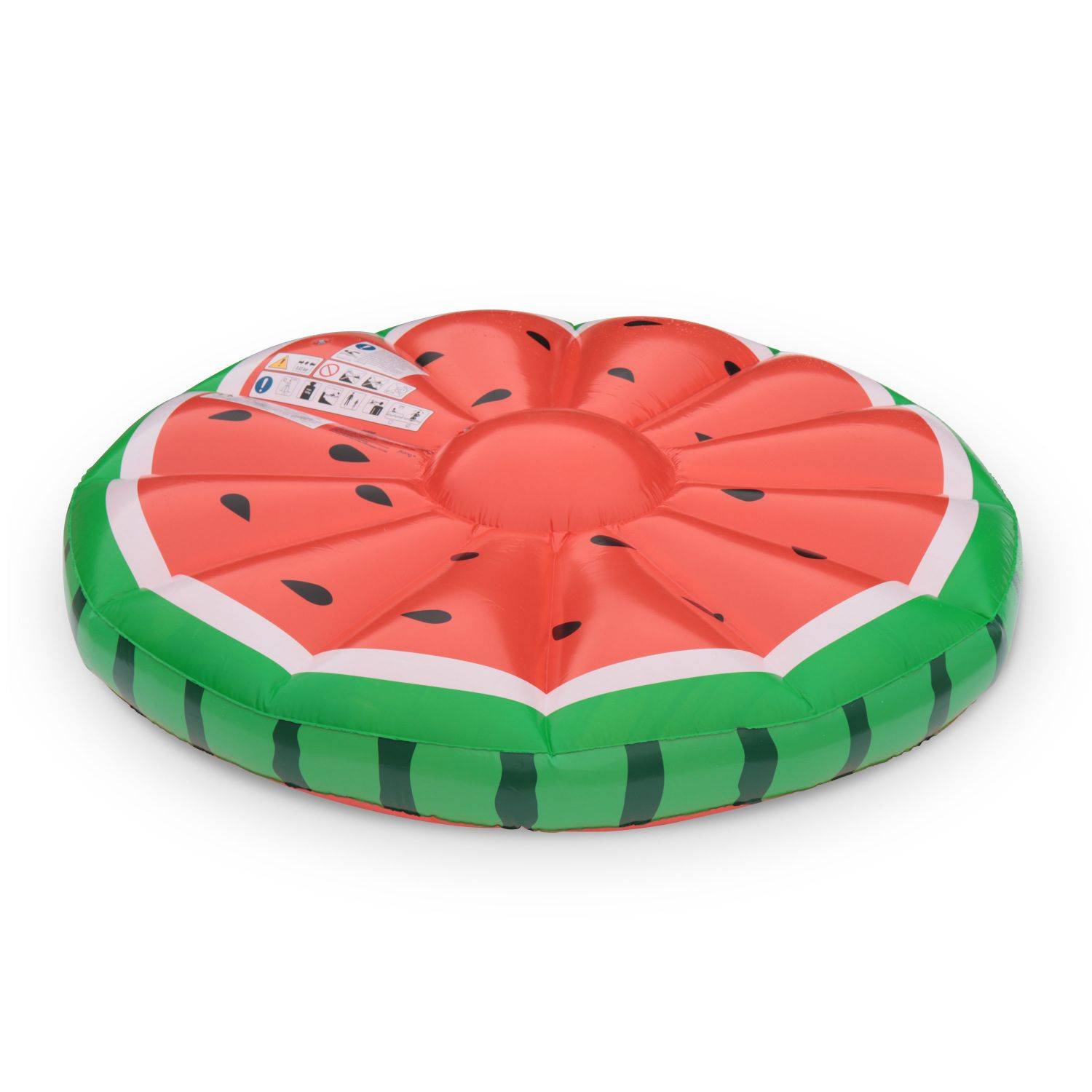 Watermelon M Drijvend luchtbed watermeloen, Ø 145 cm, WATERMELON M, rond opblaasbaar luchtbed, drijvend eiland in watermeloen vorm