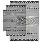 Alfombra BAMAKO 180x270cm - Rectangular, estampado étnico negro y beige / reversible, interior / exterior Photo5