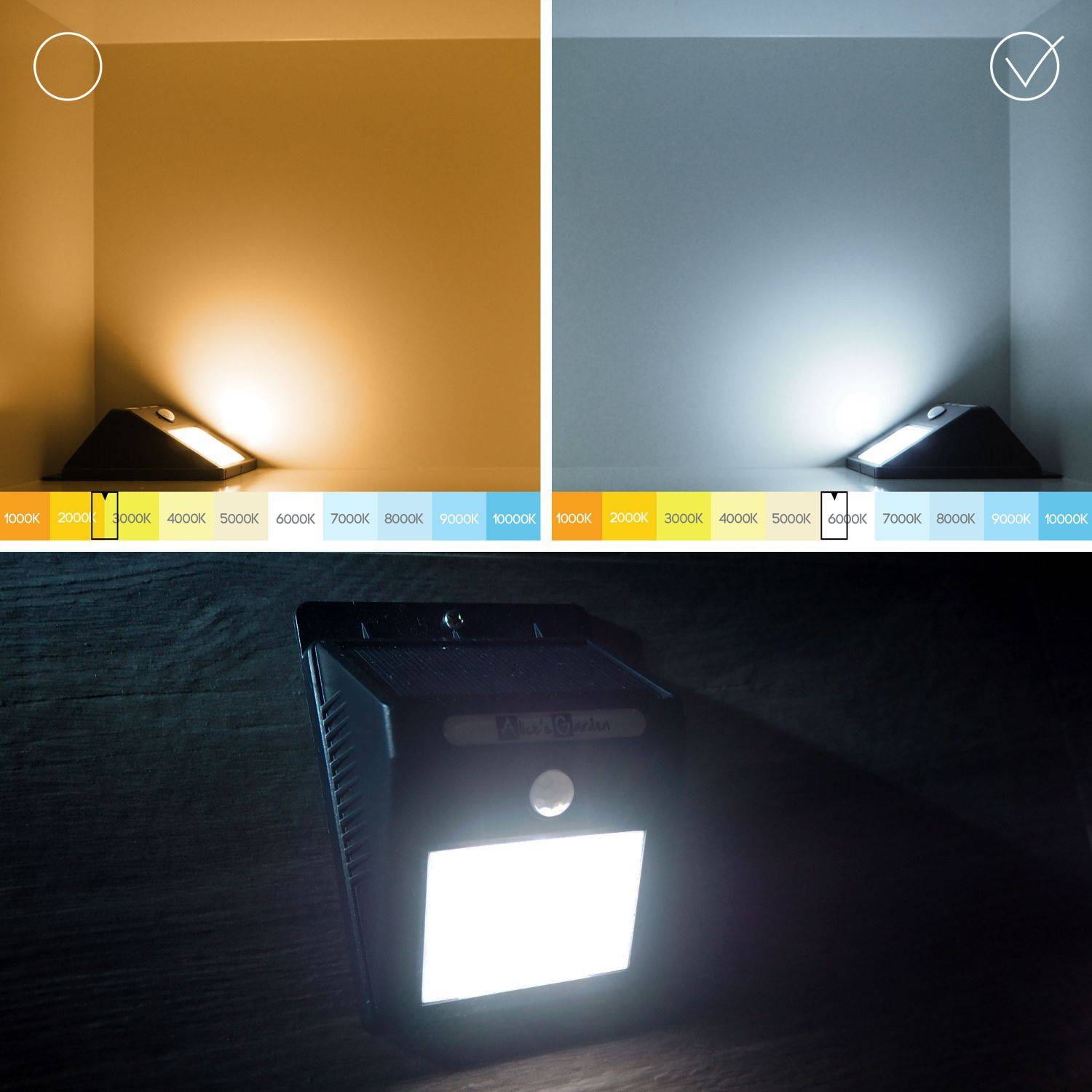 Pakket van 3 krachtige LED-lampen op zonne-energie, 6 LED, voor bevestiging aan de muur Photo4