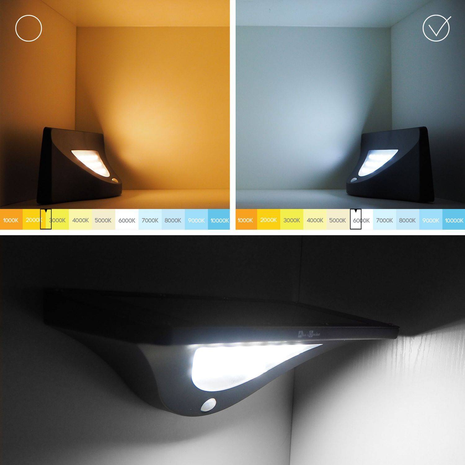Muurlamp LED op zonne-energie, krachtig 550 lumens, 16 LED, voor wandbevestiging Photo4