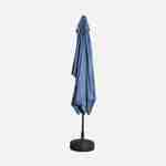 Parasol droit rectangulaire 2x3m - Touquet bleu grisé - mât central en aluminium orientable et manivelle d'ouverture Photo4