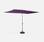Parasol droit Touquet rectangulaire 2x3m Prune, mât central aluminium orientable et manivelle d'ouverture