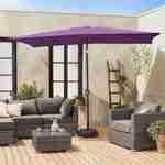 Sombrilla jardin, parasol morado, mástil central, inclinable, rectangular, 2x3m, Touquet Photo1