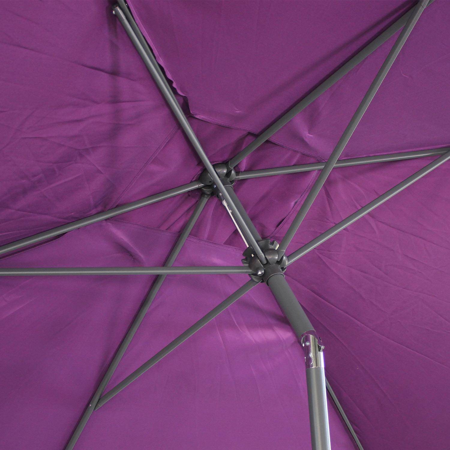 Ombrellone dritto, rettangolare, dimensioni 2x3m - modello: Touquet, colore: Prugna - palo centrale in alluminio, orientabile, e manovella di apertura Photo6