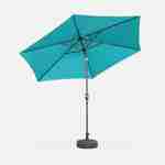Parasol de jardín, parasol rojo, mástil central, inclinable, Turquesa, 300cm, Touquet Photo4