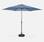 Parasol droit rond ⌀300cm - Touquet Bleu grisé - mât central en aluminium orientable et manivelle d'ouverture