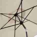 Parasol droit rond Ø300cm - Touquet Sable - mât central en aluminium orientable et manivelle d'ouverture Photo5